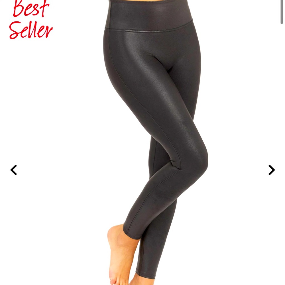 NWT Spanx Faux Leather Leggings (Petite Small)